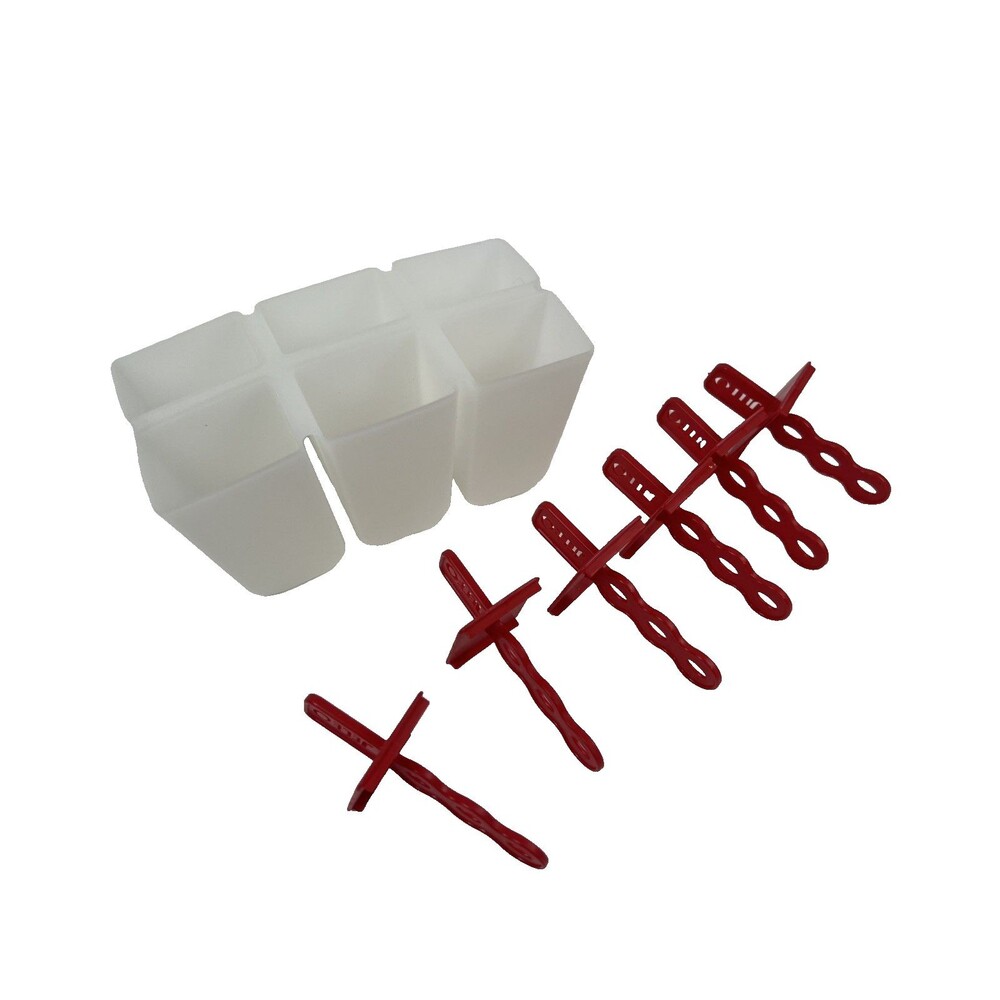 Jell-o Pudding or Ice Pop Molds Vintage Plastic White and Red Makes 6 Pops